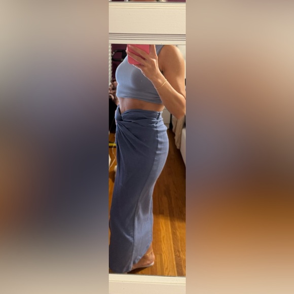 ZARA - WOMEN’S TEXTURED KNOTTED MIDI SKIRT - SIZE XS - Picture 14 of 16